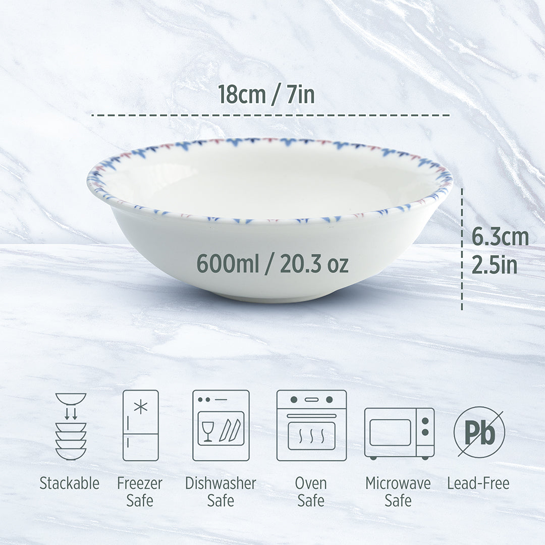 Porcelain Soup&Cereal Bowl – Fairlie, Petal Rim – 17cm