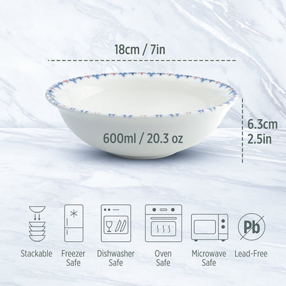 Porcelain Soup&Cereal Bowl – Fairlie, Petal Rim – 17cm
