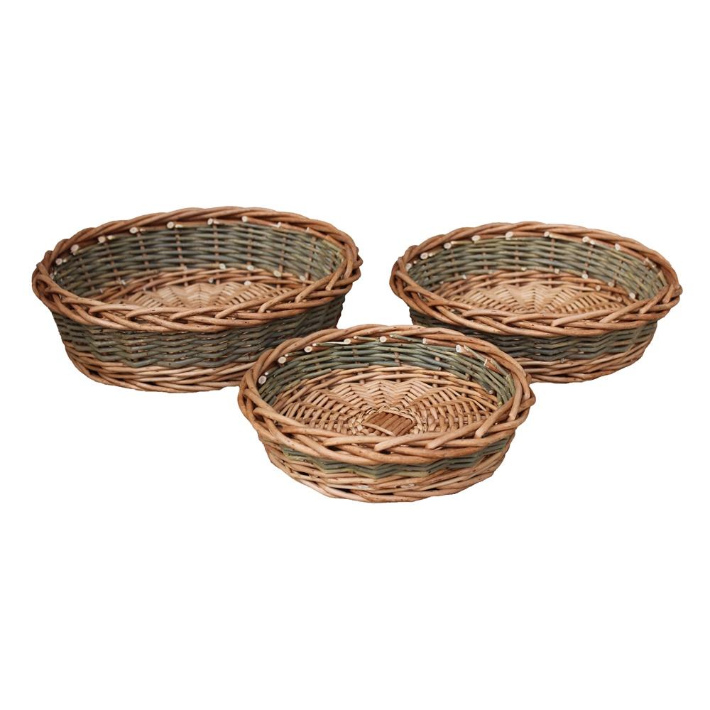 Unpeeled Willow Round Wicker Tray