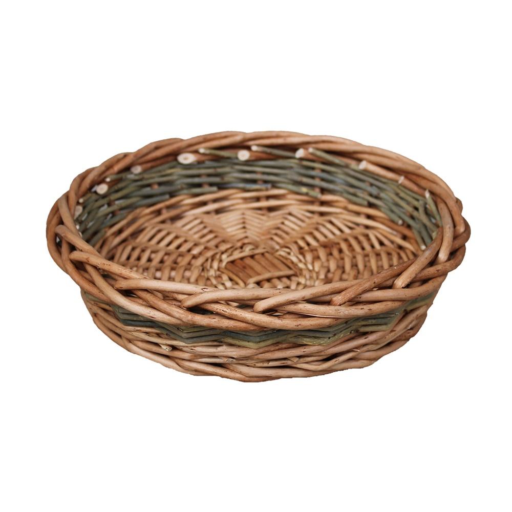 Unpeeled Willow Round Wicker Tray