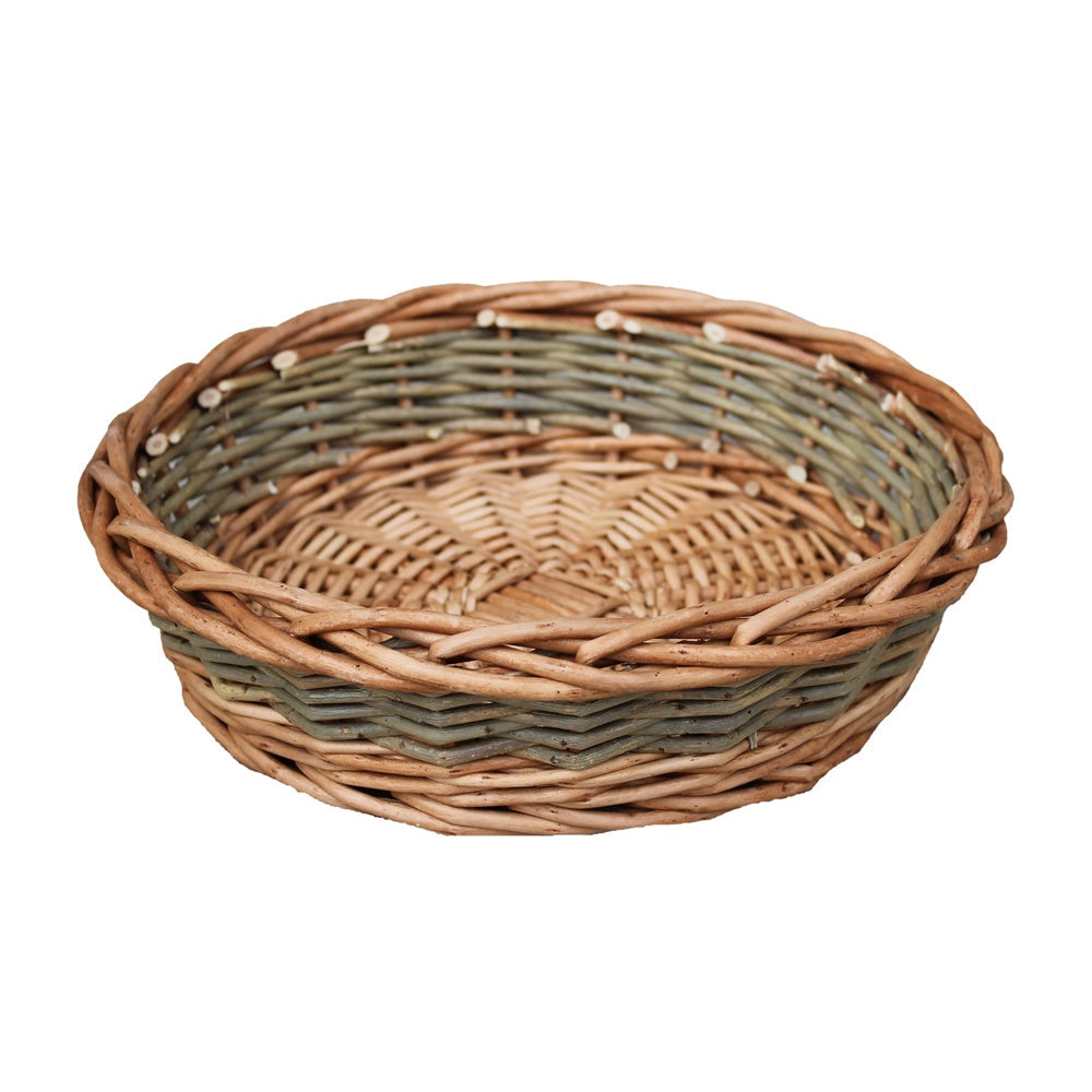Unpeeled Willow Round Wicker Tray