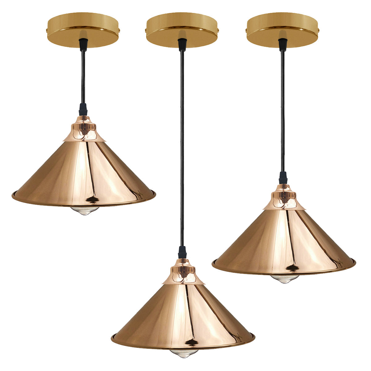 French Gold Pendant Lights Gold Ceiling Lights Metal Industrial Light Shade~1519