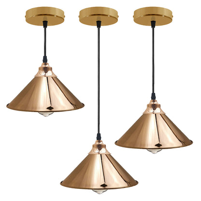 French Gold Pendant Lights Gold Ceiling Lights Metal Industrial Light Shade~1519