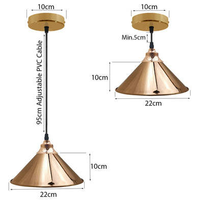 French Gold Pendant Lights Gold Ceiling Lights Metal Industrial Light Shade~1519