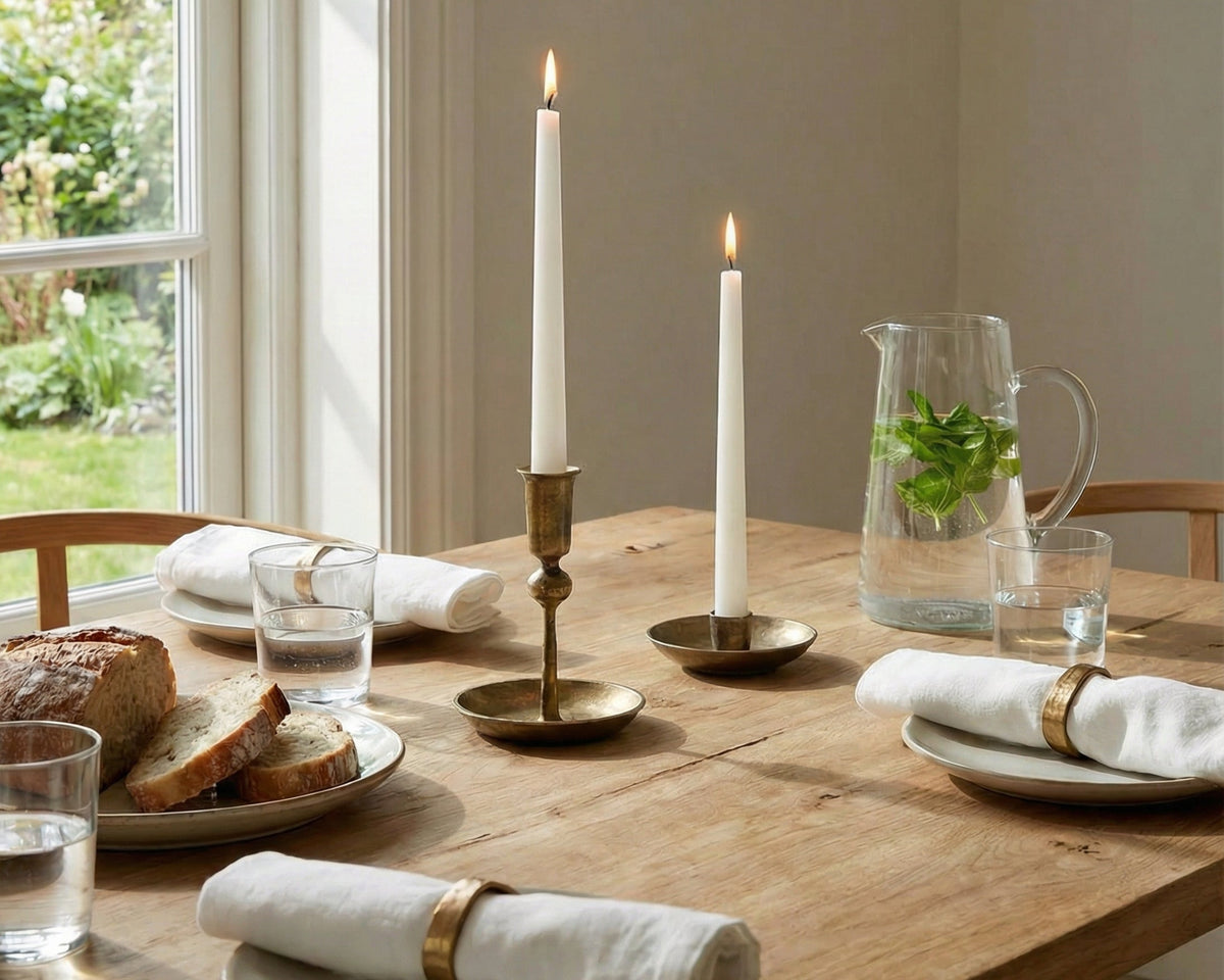 Noa Rustic Gold Candle Holder