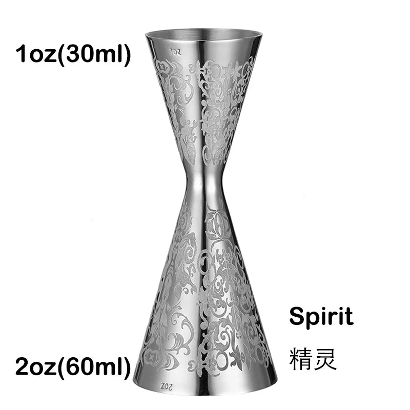 Double Cocktail Jigger with Etched Measurements – Stainless Steel