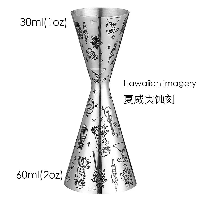 Double Cocktail Jigger with Etched Measurements – Stainless Steel