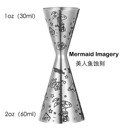 Double Cocktail Jigger with Etched Measurements – Stainless Steel