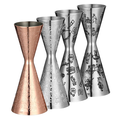 Double Cocktail Jigger with Etched Measurements – Stainless Steel