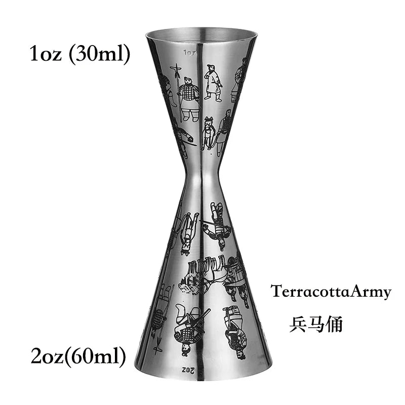 Double Cocktail Jigger with Etched Measurements – Stainless Steel