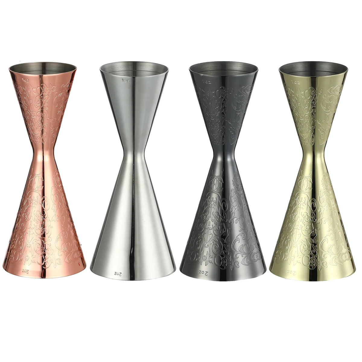 Double Cocktail Jigger with Etched Measurements – Stainless Steel
