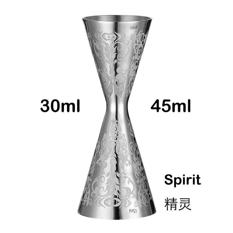 Double Cocktail Jigger with Etched Measurements – Stainless Steel