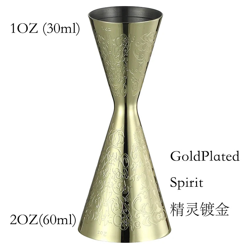Double Cocktail Jigger with Etched Measurements – Stainless Steel