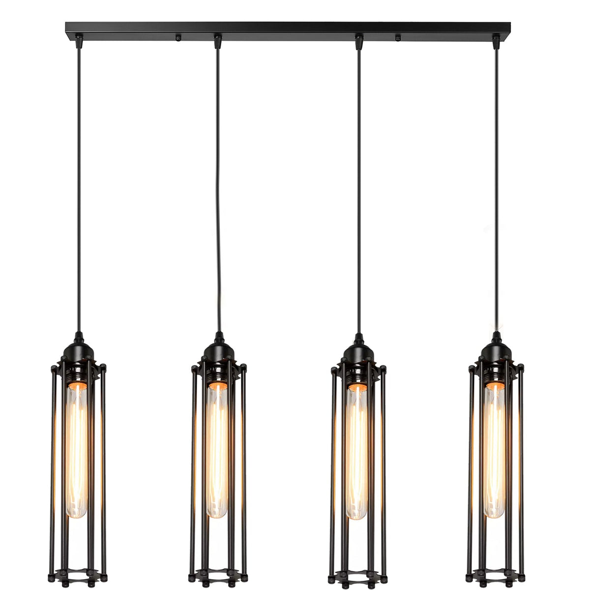 Black 4 Light Cage Ceiling Light ~1495