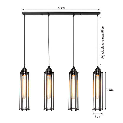 Black 4 Light Cage Ceiling Light ~1495