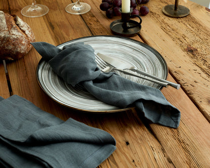 Ave Blue Cotton Napkins – Set of 4 Muslin Table Napkins