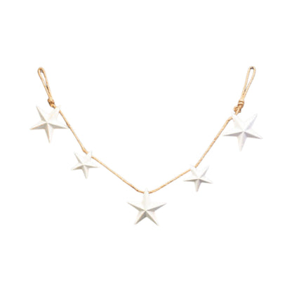 White Metal Star Christmas Garland 128cm