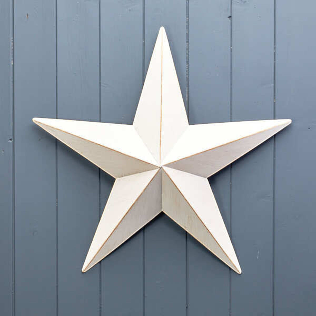 Large White Metal Star Christmas Decoration 52cm