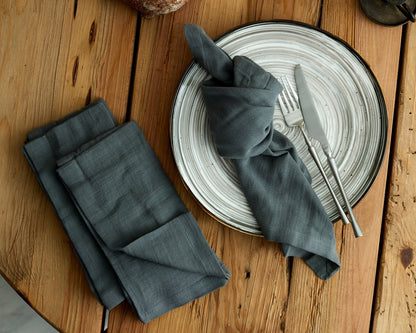 Ave Blue Cotton Napkins – Set of 4 Muslin Table Napkins