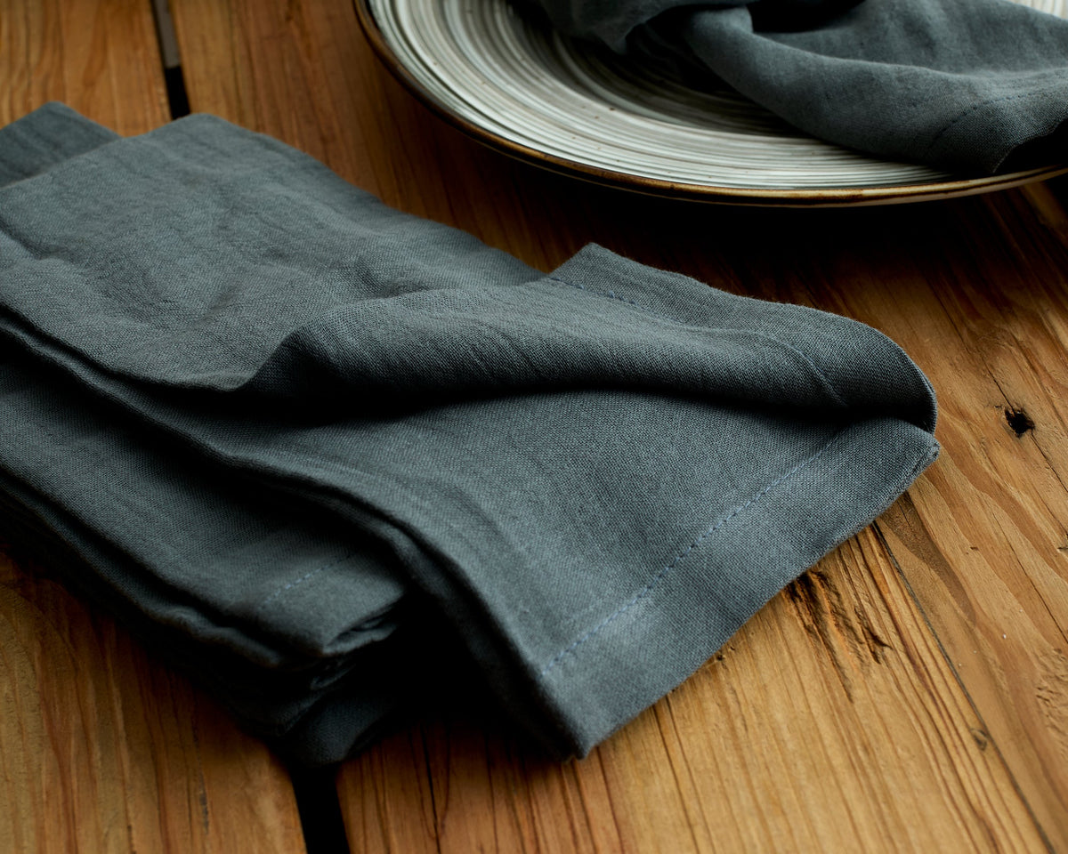Ave Blue Cotton Napkins – Set of 4 Muslin Table Napkins