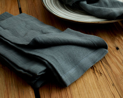 Ave Blue Cotton Napkins – Set of 4 Muslin Table Napkins