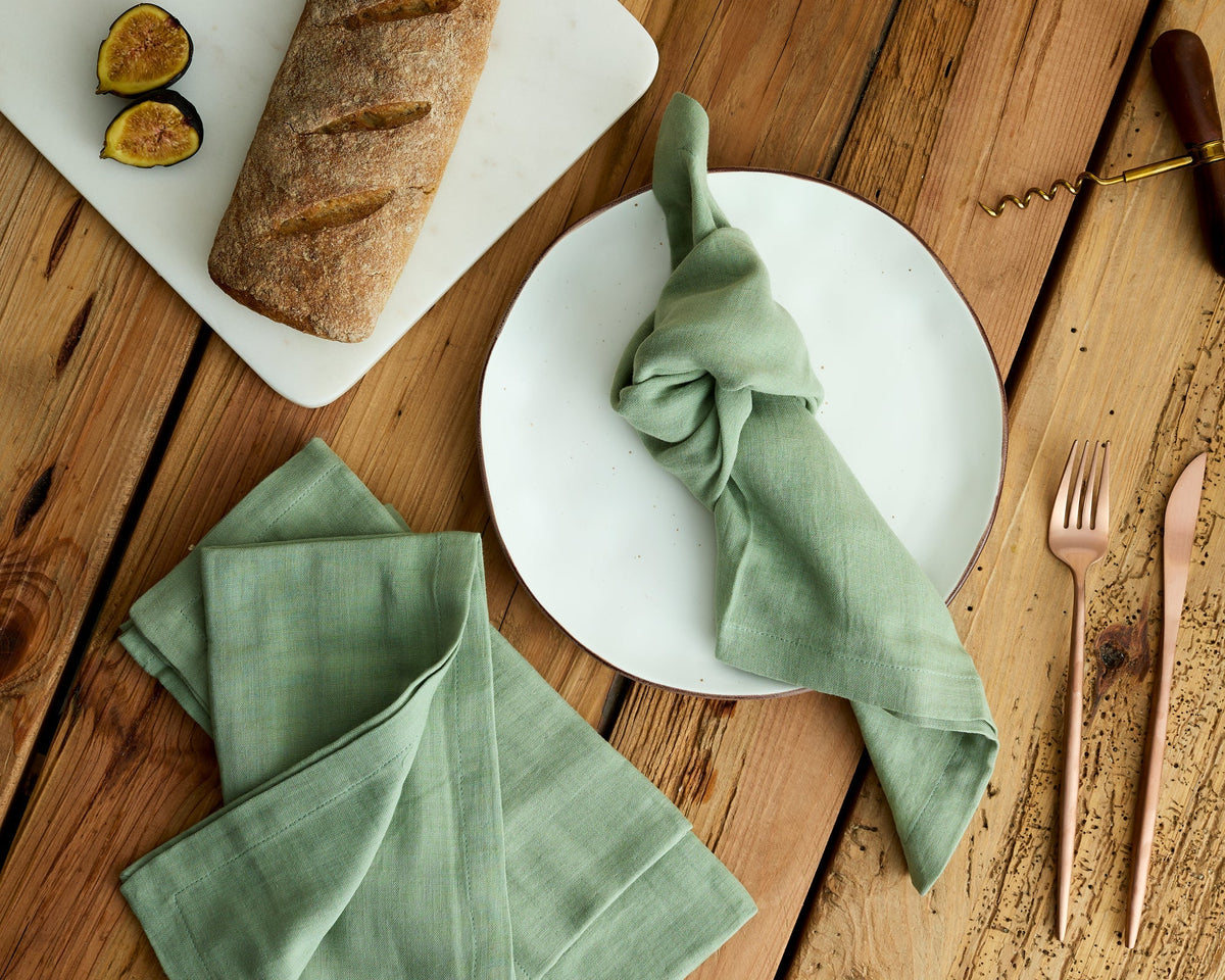 Ona Sage Green Cotton Napkins, Set of 4