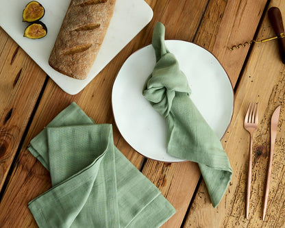 Ona Sage Green Cotton Napkins, Set of 4