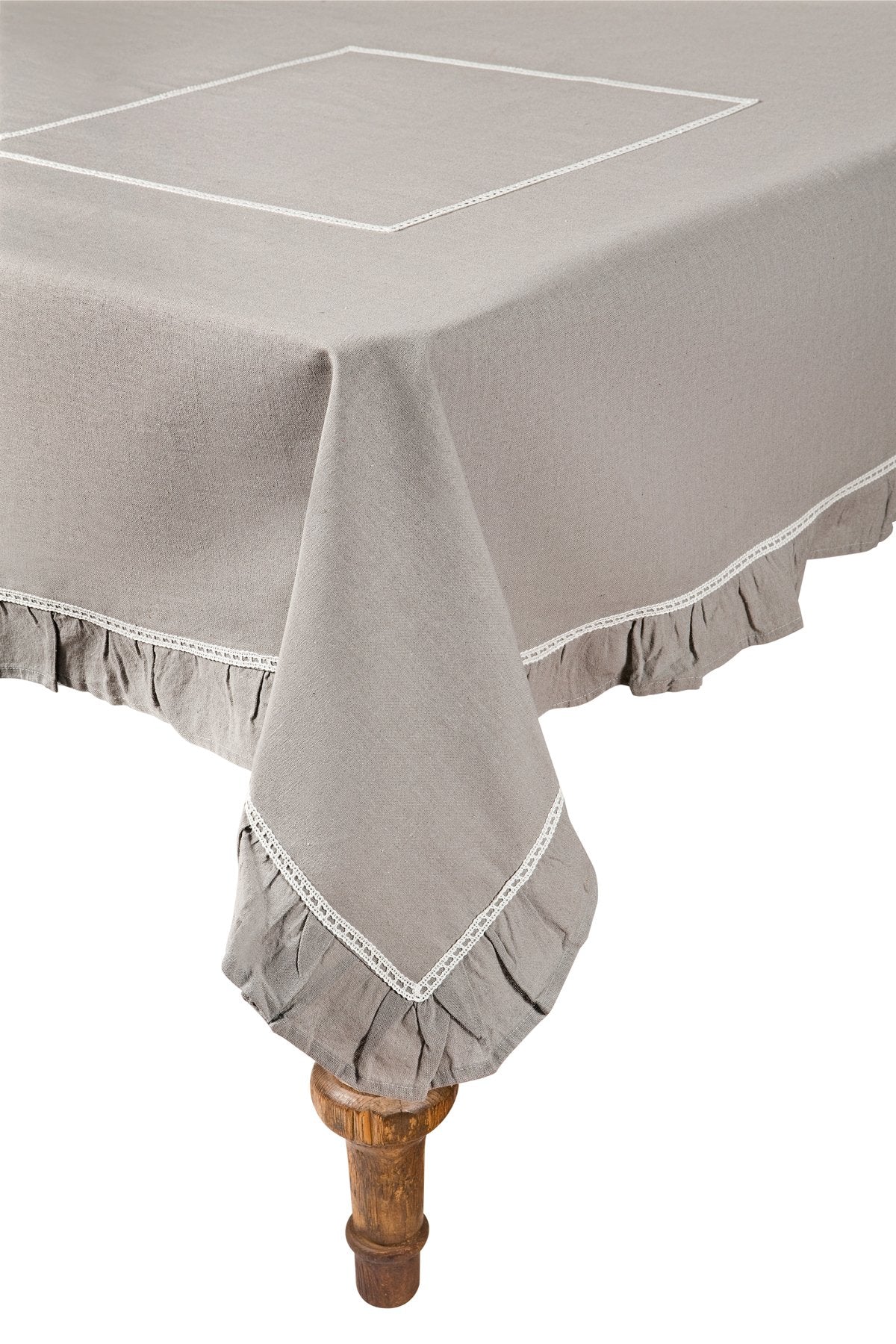 Hemstitch Ruffle Trim Tablecloth