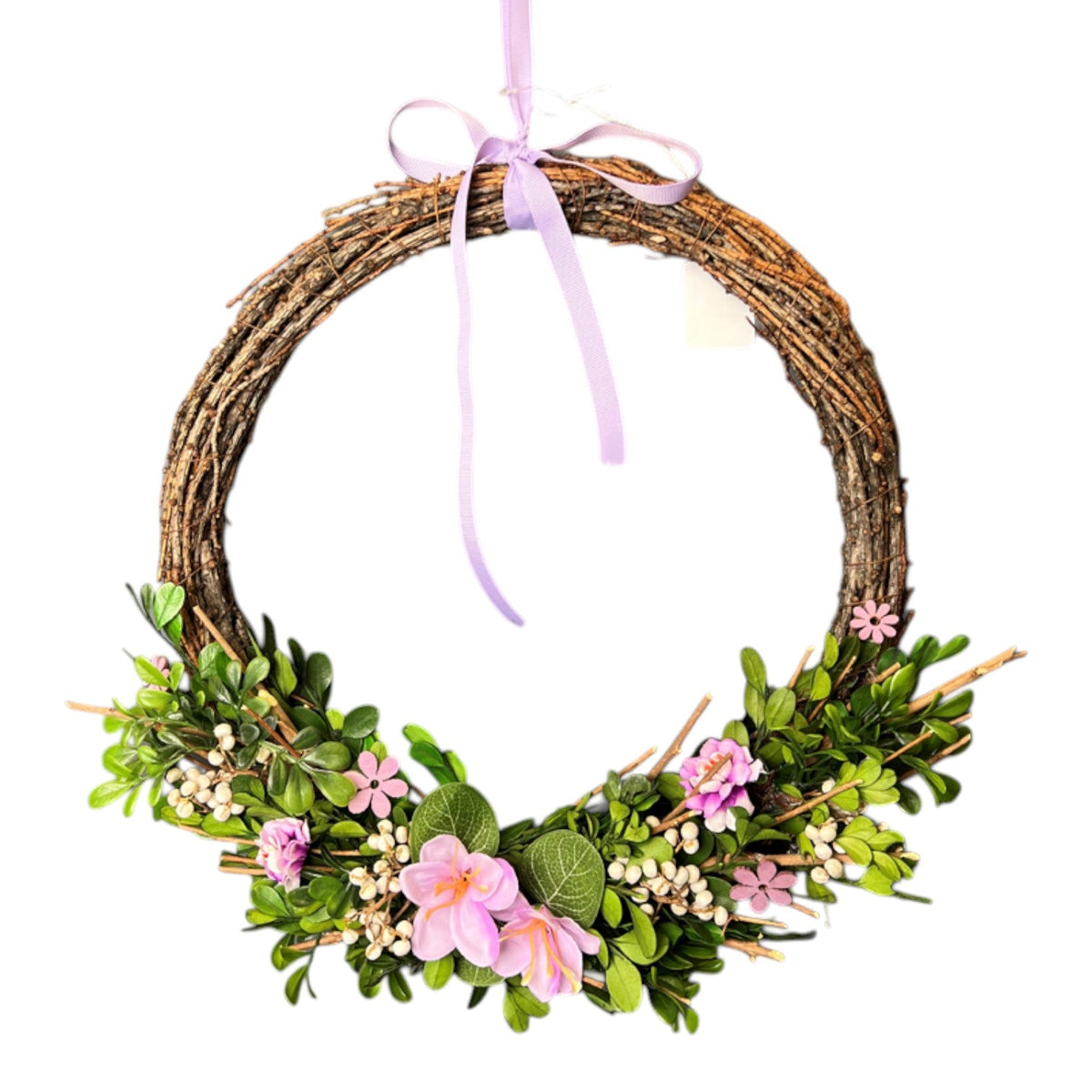 Boxwood And Flower Wreath 37X38X7cm-0