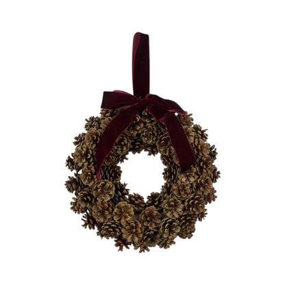 Pinecone Wreath with Bow 34cm