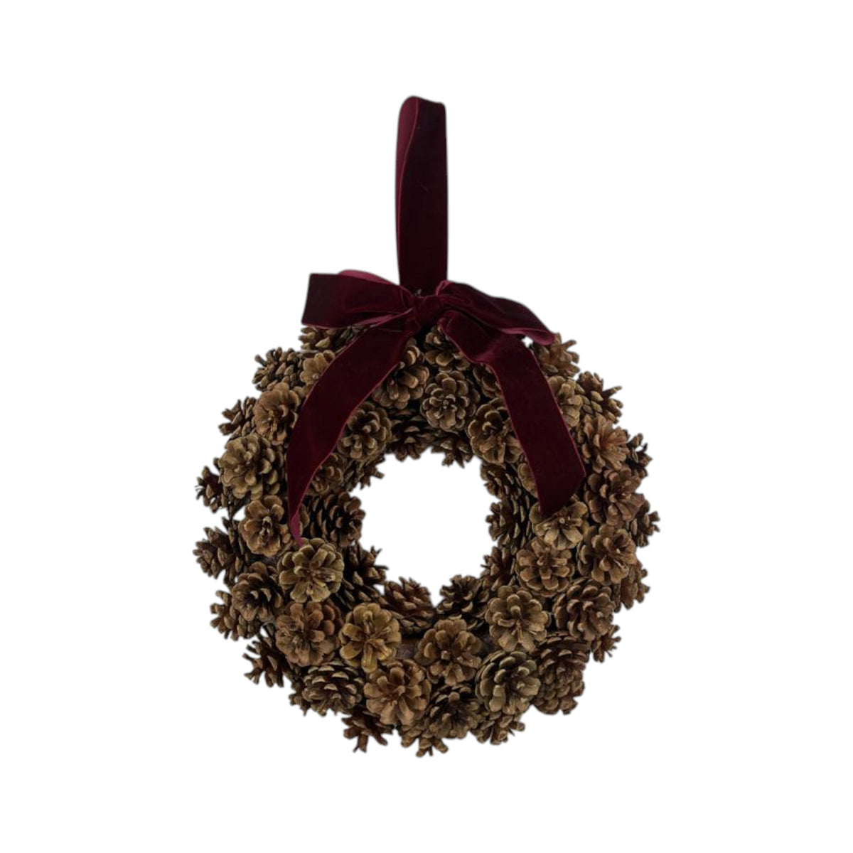 Pinecone Wreath with Bow 34cm-0