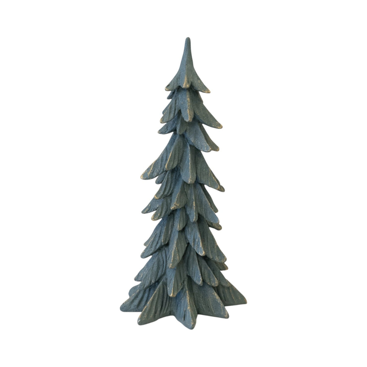 Resin Christmas Tree Dark Sage with Gold Edging Tall
