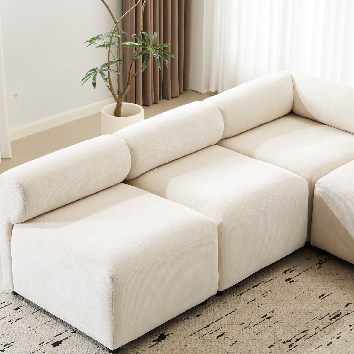 Evelyn Modular Chenille Sectional Sofa, 78- to 114-Inch Configurations