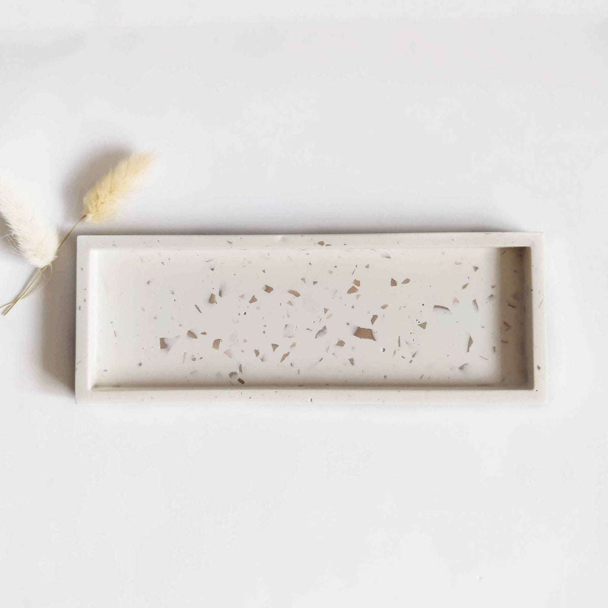 Rectangular trinket tray monochrome or terrazzo-5