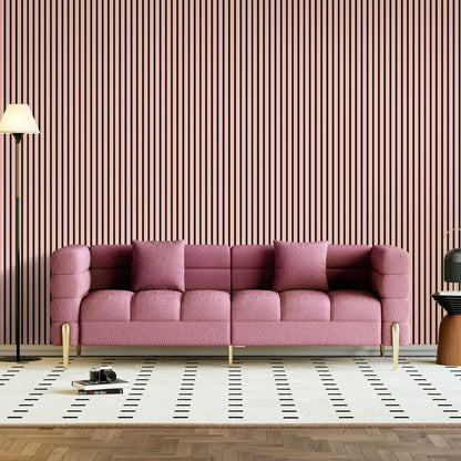 Acoustic Wall Panels in Petal Pink with Black Backing
