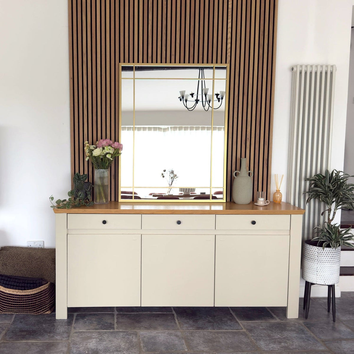 Aimi - Gold Metal Rectangle Window Mirror - 95cm x 120cm.