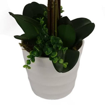 Artificial Deluxe Bush Orchid White 85cm Bush Orchid Lots Flowers