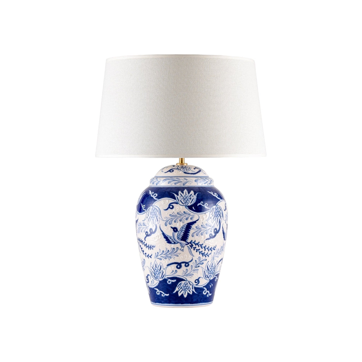 Blue And White Porcelain Ginger Jar Lamp-0