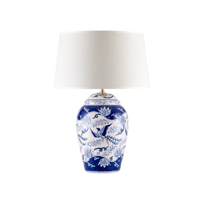 Blue And White Porcelain Ginger Jar Lamp-0