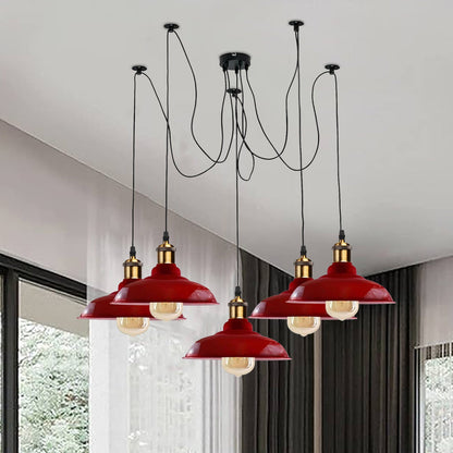 Industrial Spider Adjustable Multi Arm Pendant Light 5-Light E27~3399