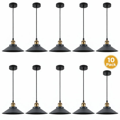 10-Pack bundle Vintage Industrial Black Pendant Lights ~6942
