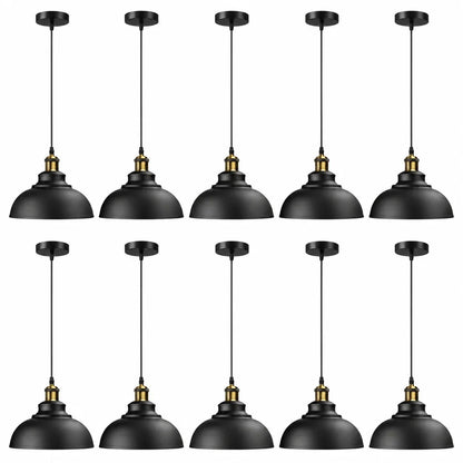 10-Pack bundle Vintage Industrial Black Pendant Lights ~6942