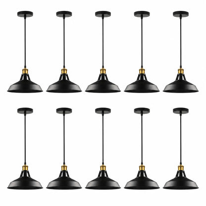 10-Pack bundle Vintage Industrial Black Pendant Lights ~6942