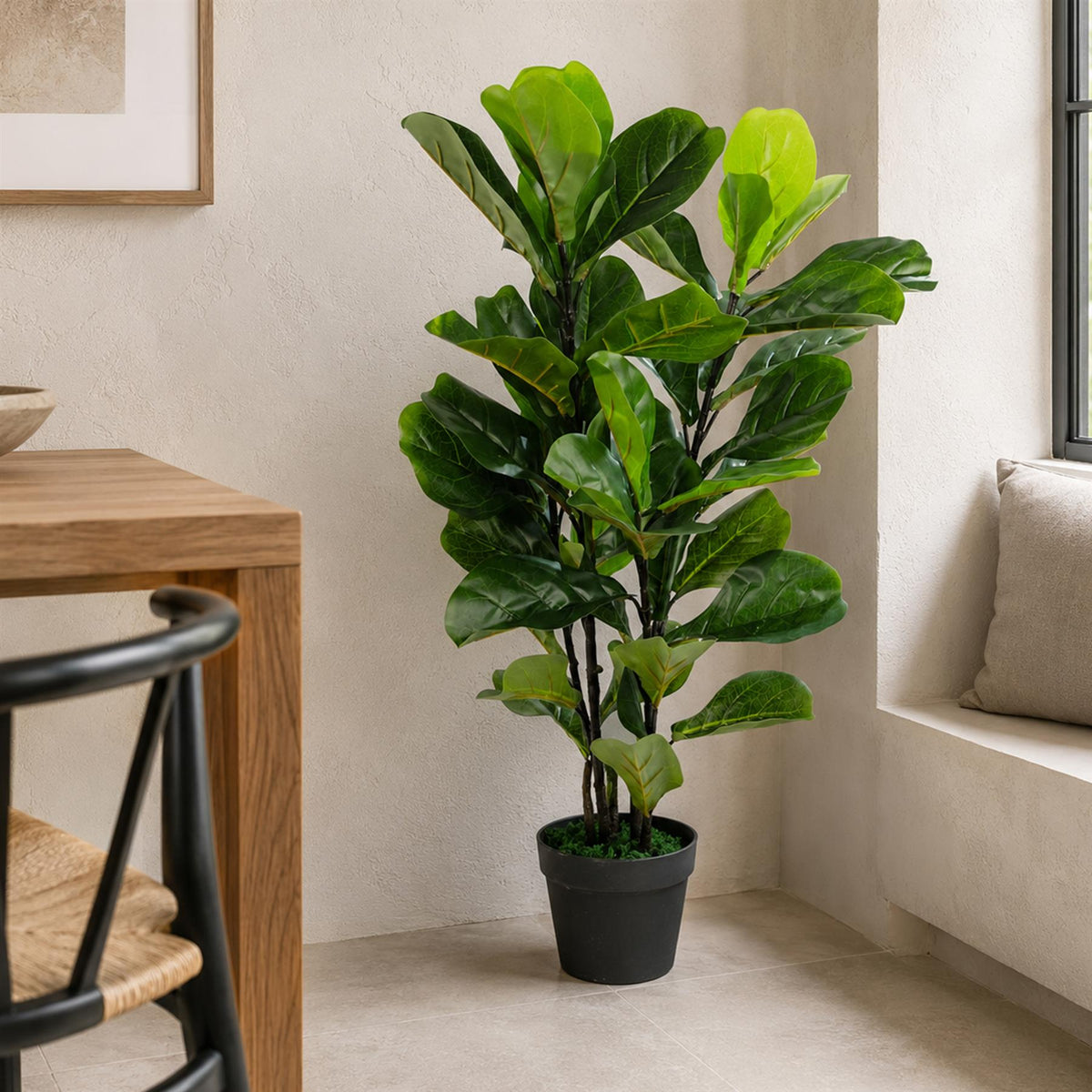 90cm Leaf Design UK Artificial Realistic Plant Fiddle Fig Tree