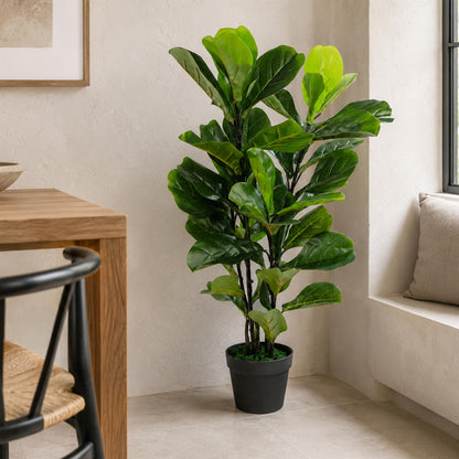 90cm Leaf Design UK Artificial Realistic Plant Fiddle Fig Tree