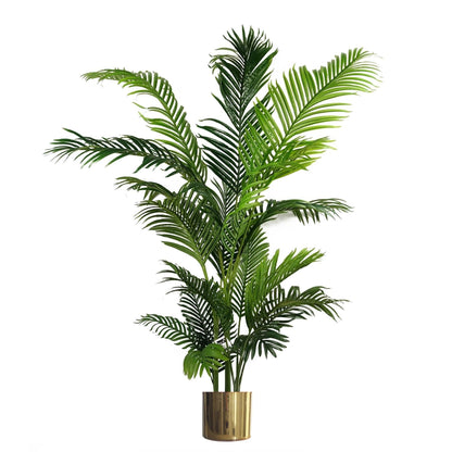 180cm Artificial Palm Tree Extra Large Gold Metal Planter - Premium Quality