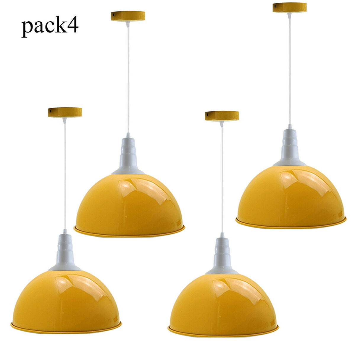 Industrial Dome Pendant Light 40cm E27 Yellow  ~ 5709