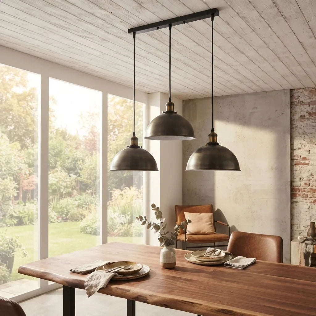 3 Way Linear Bar Pendant Metal Easy Fit Dimmable ~6796-2
