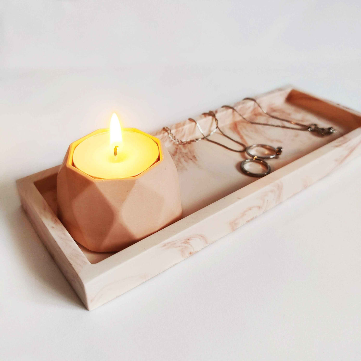 Rectangular trinket tray monochrome or terrazzo-2