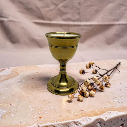 Brass Egg Cup Candles - Wild Honey Tobacco